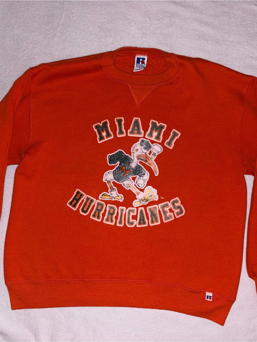 Russell Athletic Orange Miami Hurricanes Crewneck Sweatshirt